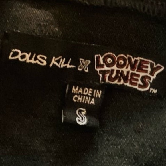 DOLLS KILL x LOONEY TUNES Distressed Hooded Jean Jacket - Picture 8 of 11
